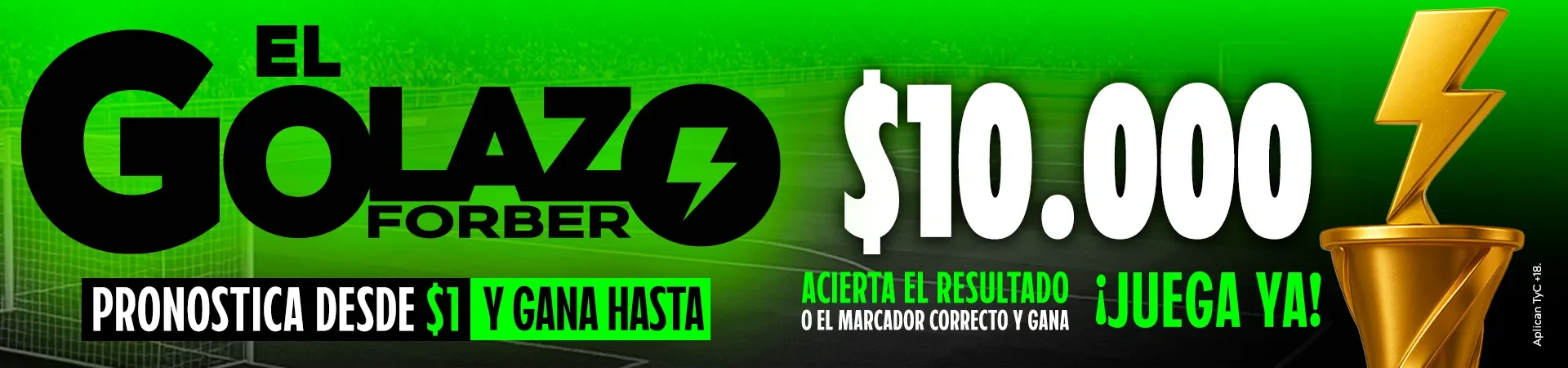 El Golazo Forber: pronostica desde $1 y gana hasta $10.000